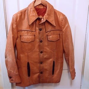 Vintage Distressed Leather Jacket 70’s Retro